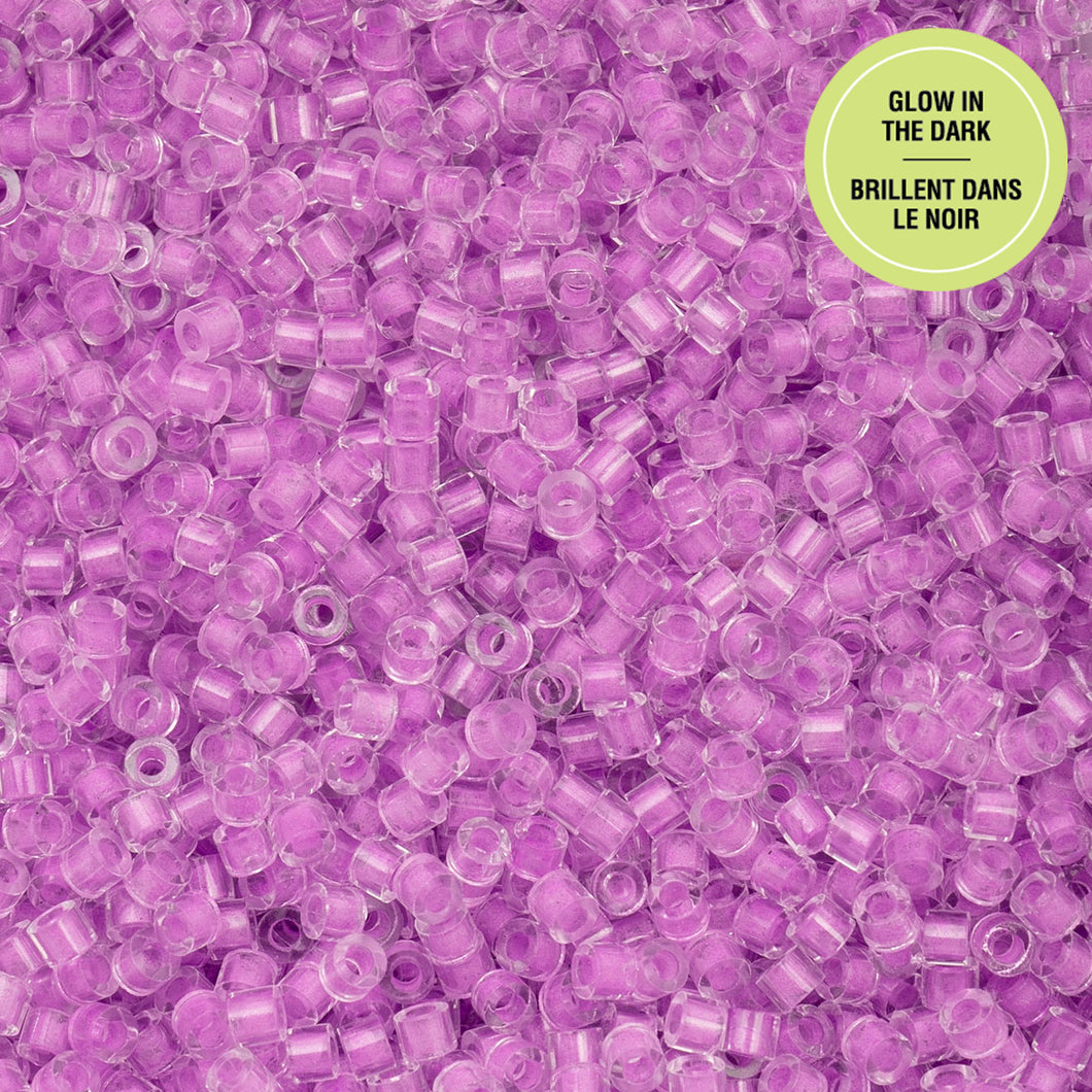 11/0 Cylin Bead Glow in Dark - Purple