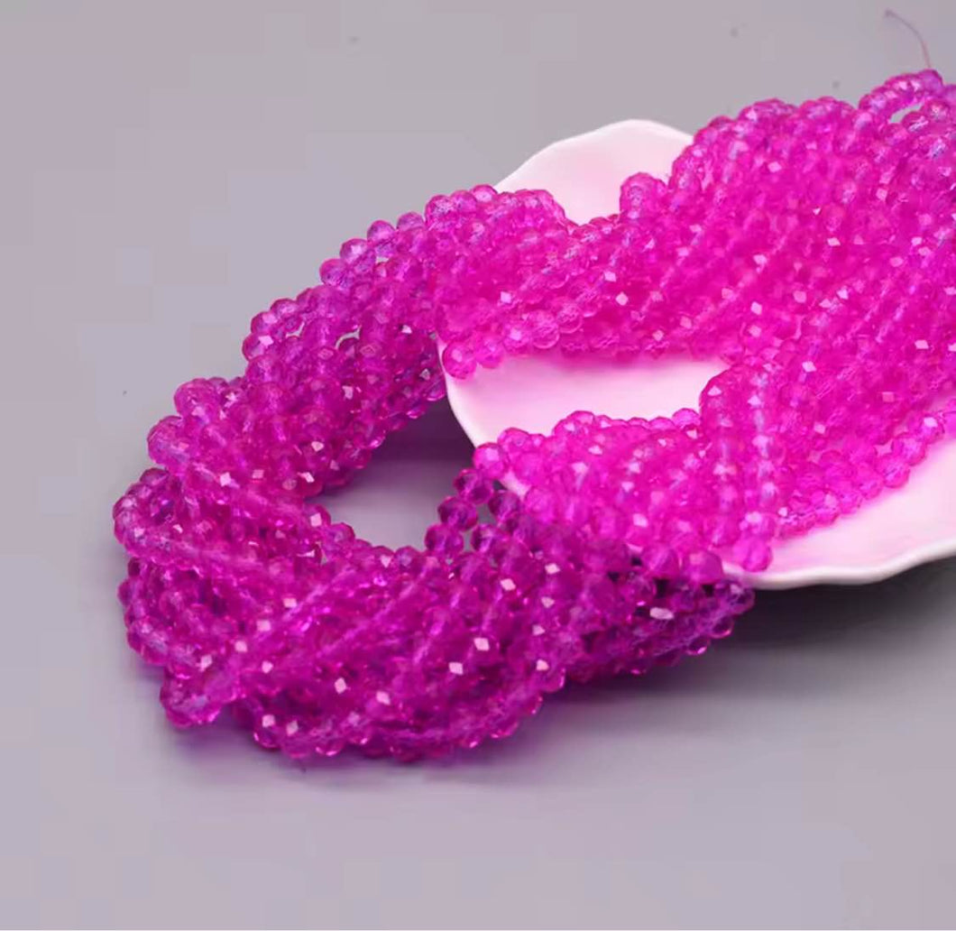 Rondelle 4x6mm Fuschia