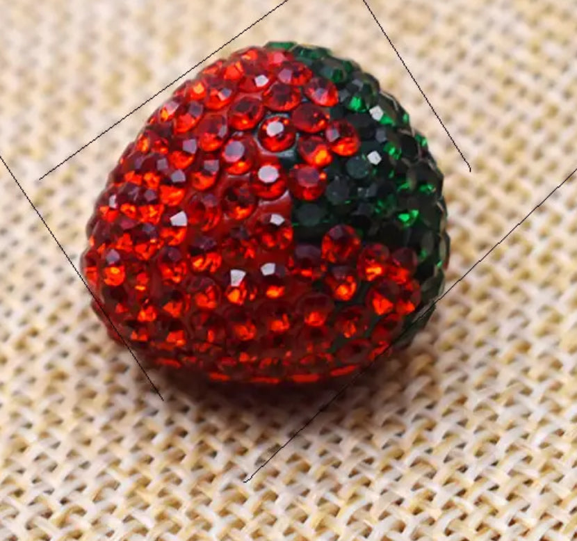 Rhinestone Strawberry 23mm (1-each)