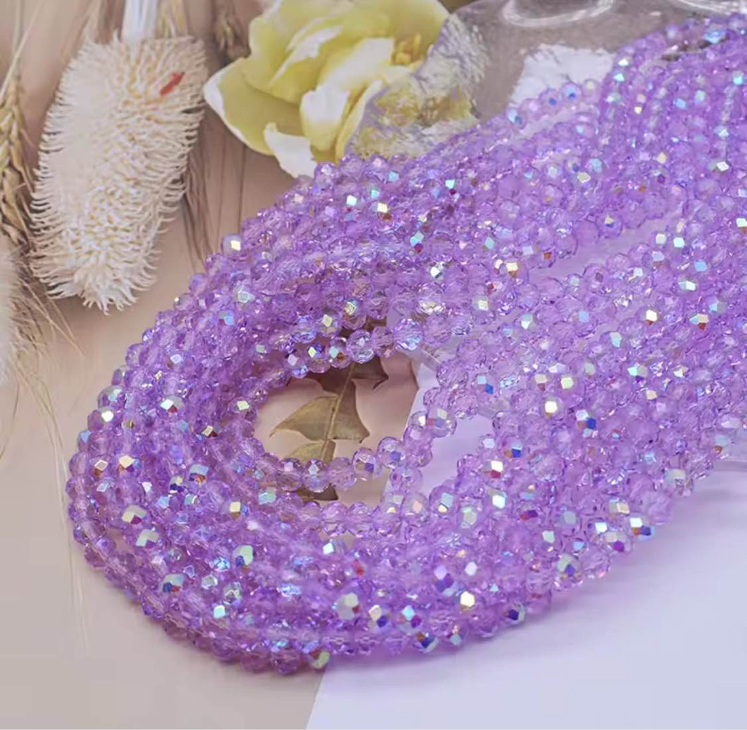 Rondelle 4x6mm Purple Pony