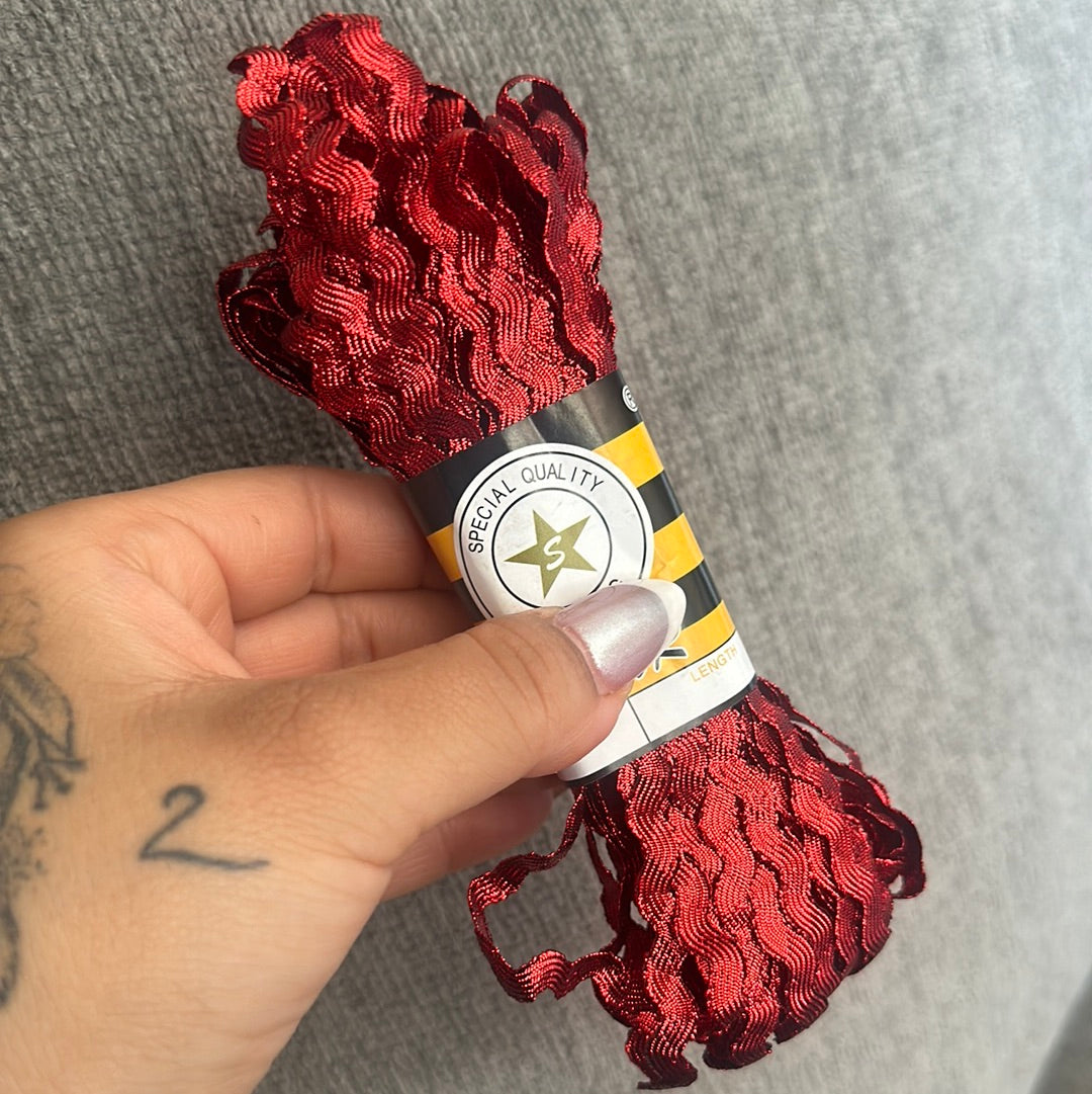 (Metallic) Red 15yards Ric Rac Bundle – 4 Generations Creations