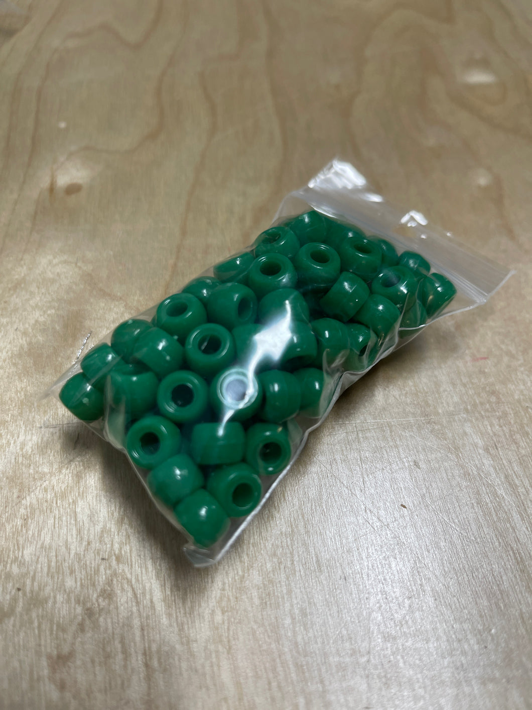 9mm Crow/Pony Bead: Opaque Green Mini Bag