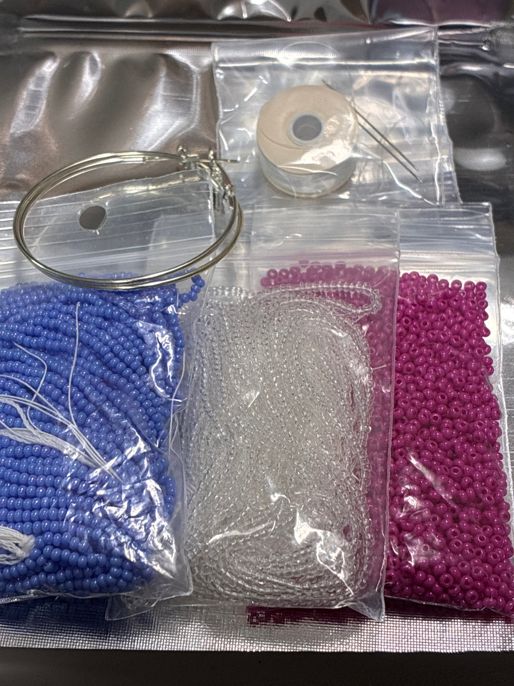 Hoop Earring Bead Kit (Silver)