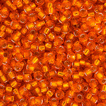 Load image into Gallery viewer, (Vial Miyuki Seed Bead 11/0) Orange Silver Lines
