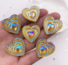 Load image into Gallery viewer, Heart AB Resin Flatback 25mm (1-each)
