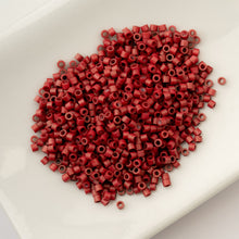 Load image into Gallery viewer, 11/0 Cylin Bead Dark Red Maroon Metallic Matte
