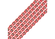 Load image into Gallery viewer, Plastic Rhinestone Banding (ss8): red with crystal (1 yard
