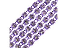 Load image into Gallery viewer, *Plastic Rhinestone Banding (ss12): Purple/Crystal (1 yard)
