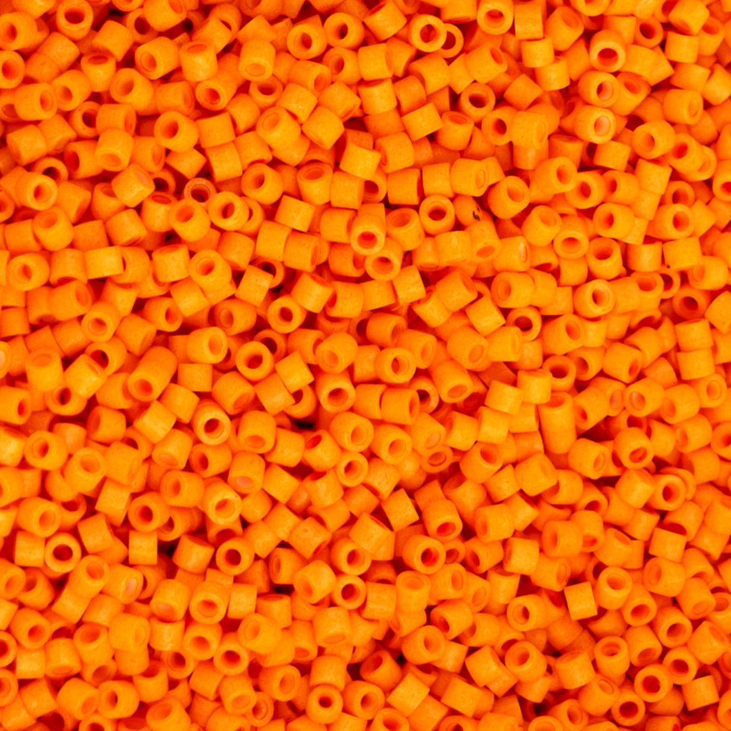 11/0 Cylin Bead Matte- Opaque Mandarin Silk