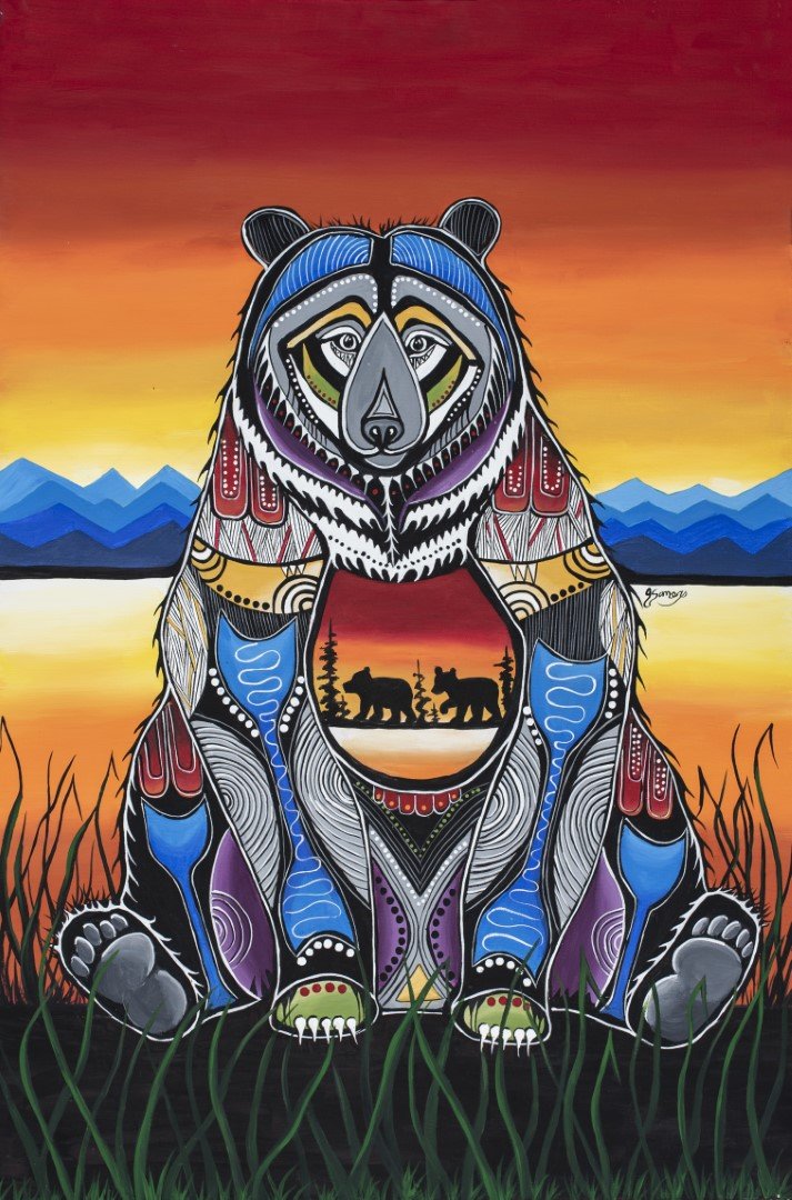 Sticker- Bear -Mukwa by Jessica Somers- Odanak Abenaki