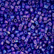 Load image into Gallery viewer, (Czech Seed Bead 9/0 3Cut Vial) Transparent Sapphire/Pink Lined Rainbow
