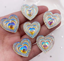 Load image into Gallery viewer, Heart AB Resin Flatback 25mm (1-each)
