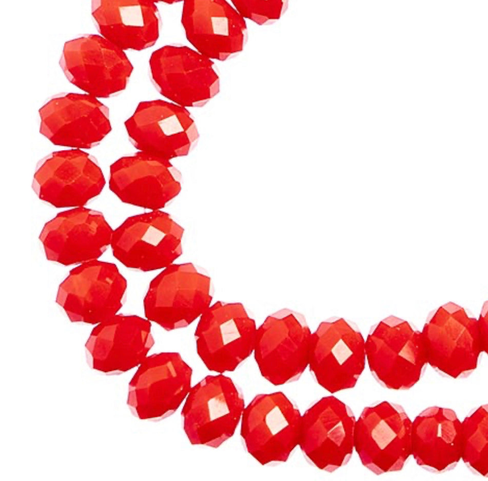 Rondelle 4x6mm Opaque Red