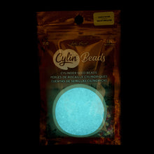 Load image into Gallery viewer, 11/0 Cylin Bead Glow In The Dark- White to Turquoise
