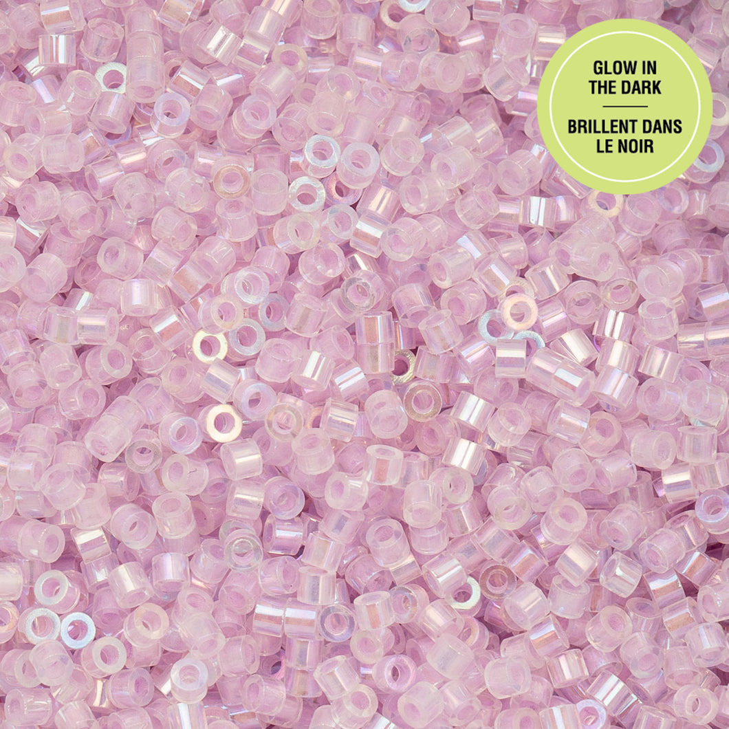 11/0 Cylin Bead Glow in Dark AB - Violet
