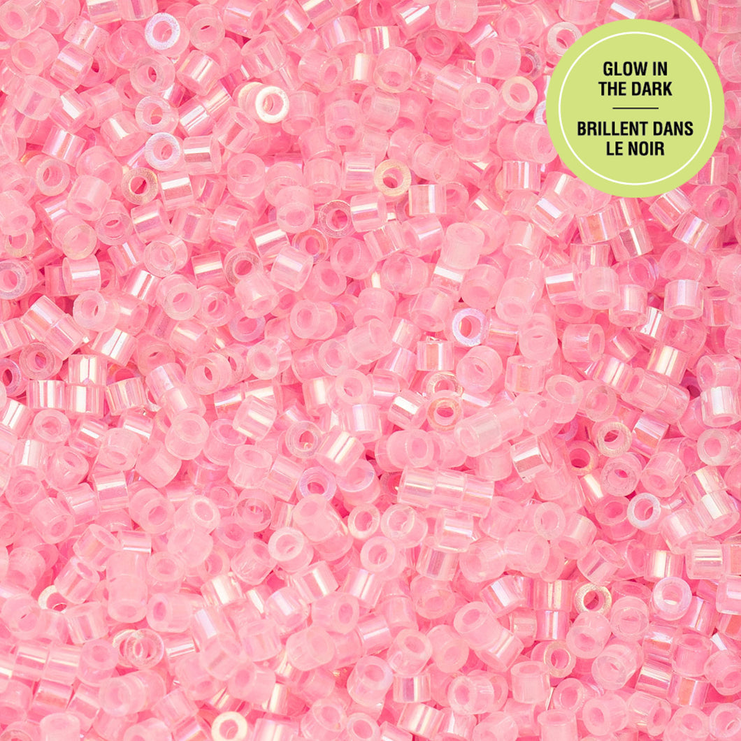 11/0 Cylin Bead Glow in Dark AB - Rose