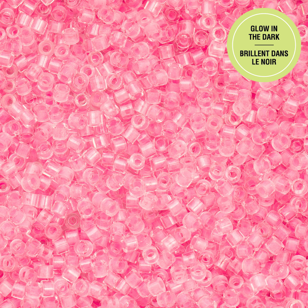 11/0 Cylin Bead Glow In The Dark- Rose