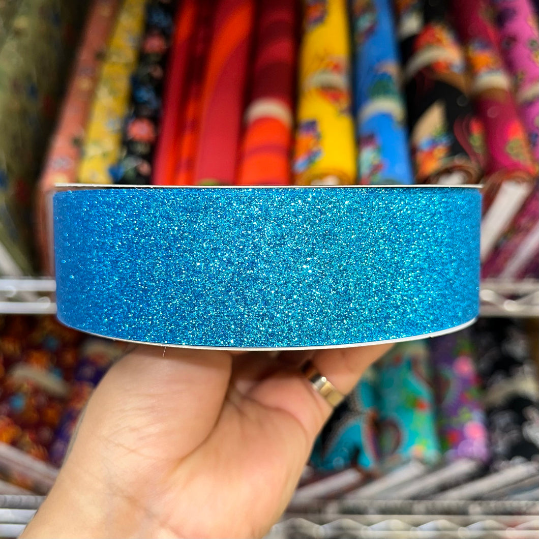 Sparkle Ribbon (Per Meter): Blue