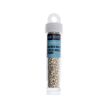 Load image into Gallery viewer, (Czech Seed Bead 9/0 3Cut Vial) Opaque Silver Terra Metallic Dyed
