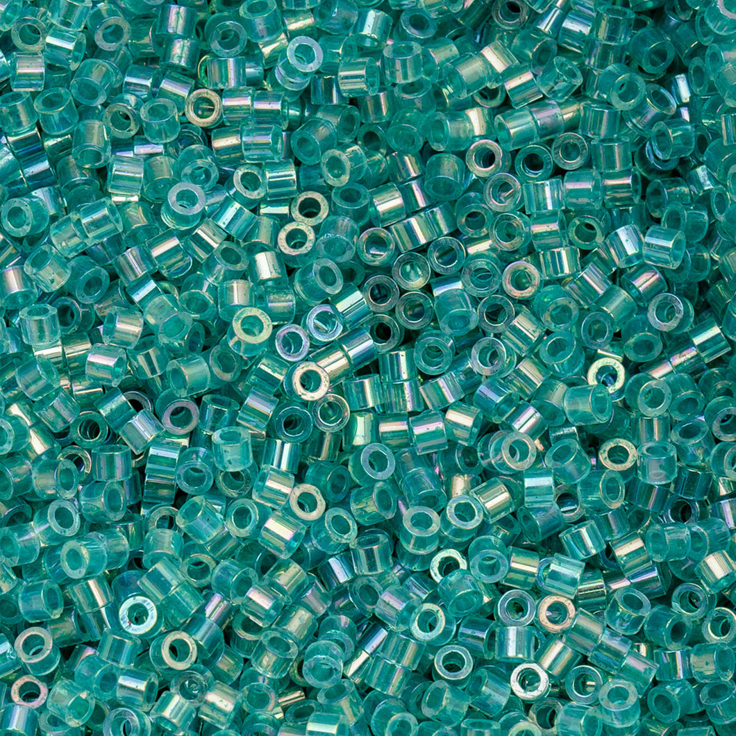 11/0 Cylin Bead Transparent Teal Caribbean AB