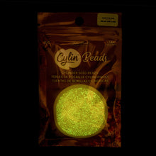 Load image into Gallery viewer, 11/0 Cylin Bead Glow in Dark AB - Gold Yellow
