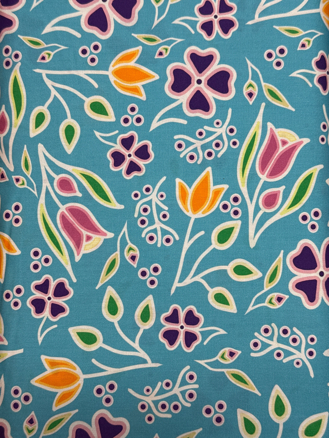 Renata Meconse Cotton - Floral Aqua