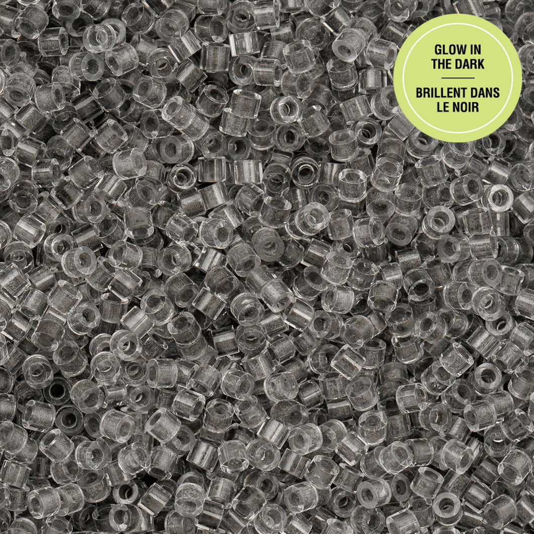 11/0 Cylin Bead Glow in Dark - Grey