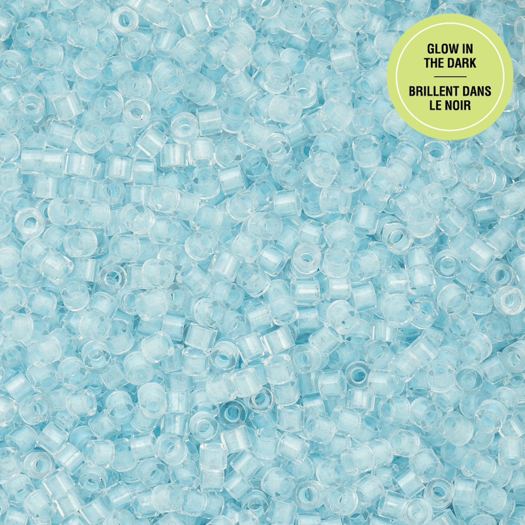 11/0 Cylin Bead Glow in Dark - Sky