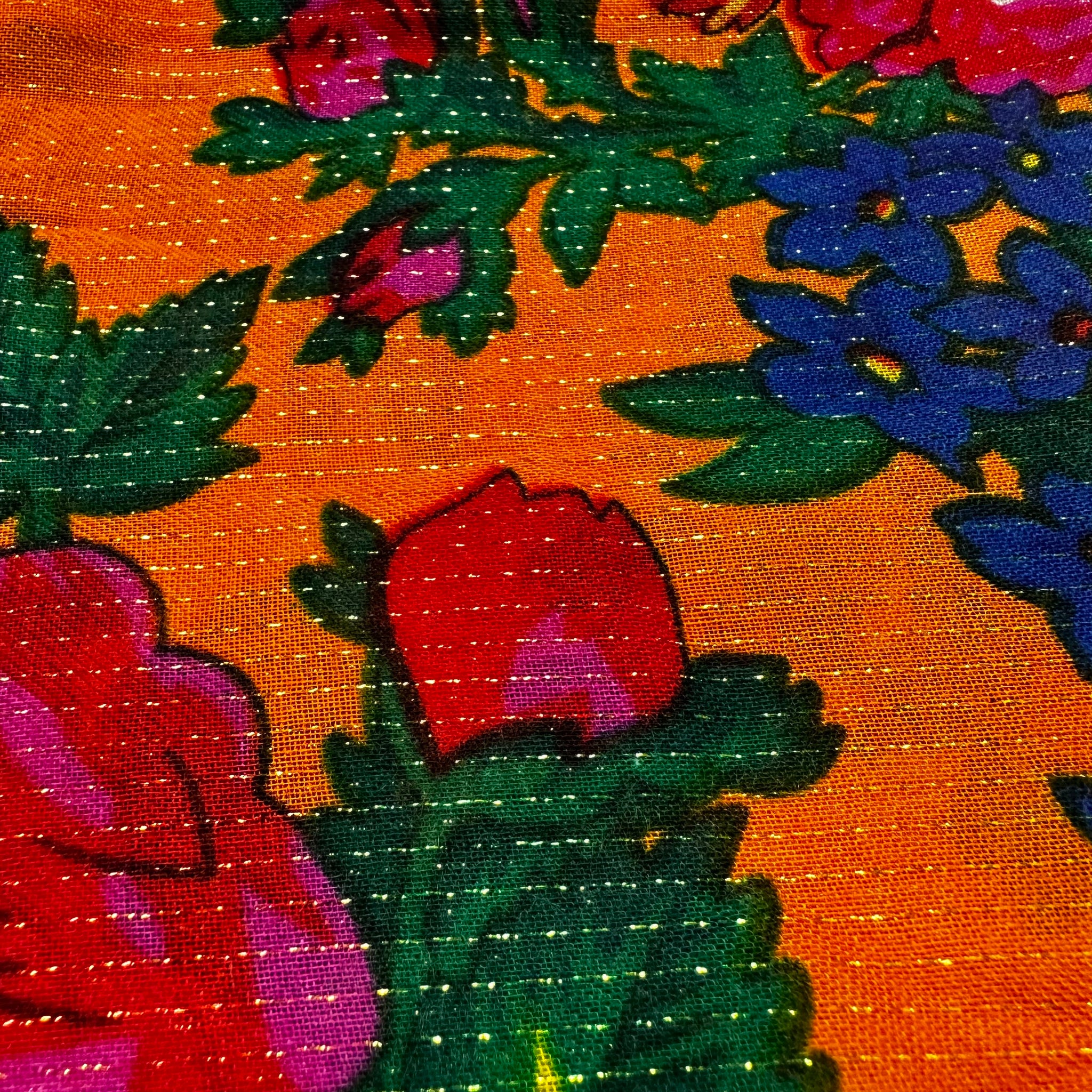 (30x30) Metallic Orange Kokum Scarf