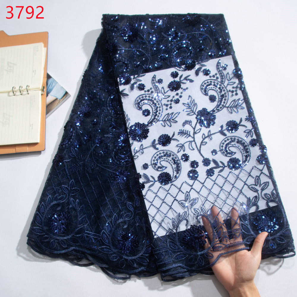 Lace - 3792 - Navy (PER/YARD)