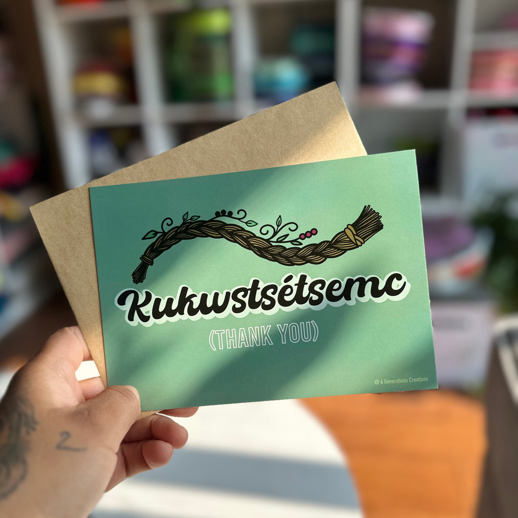 Individual Post Card: “Kukwstsétsemc (thank you)”