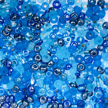 Load image into Gallery viewer, (Vial Czech Size 6/0) Blue/Aqua Transparent Mix
