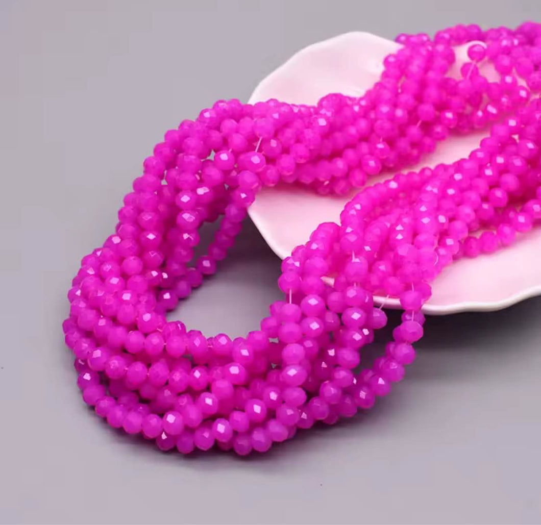 Rondelle 4x6mm Magenta