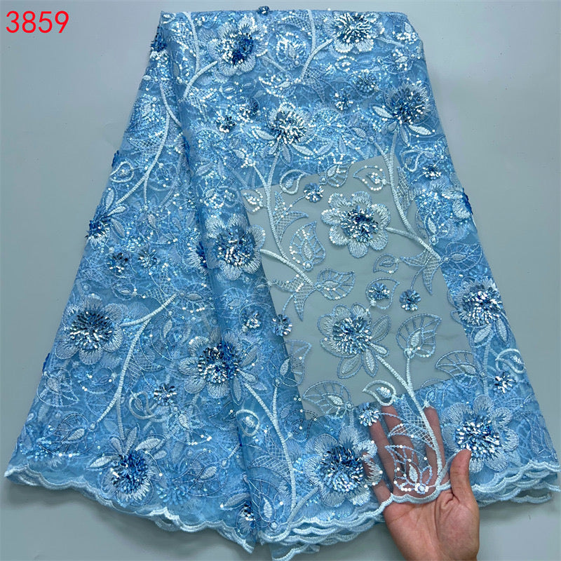 Lace - 3859 - Light Blue (PER/YARD)
