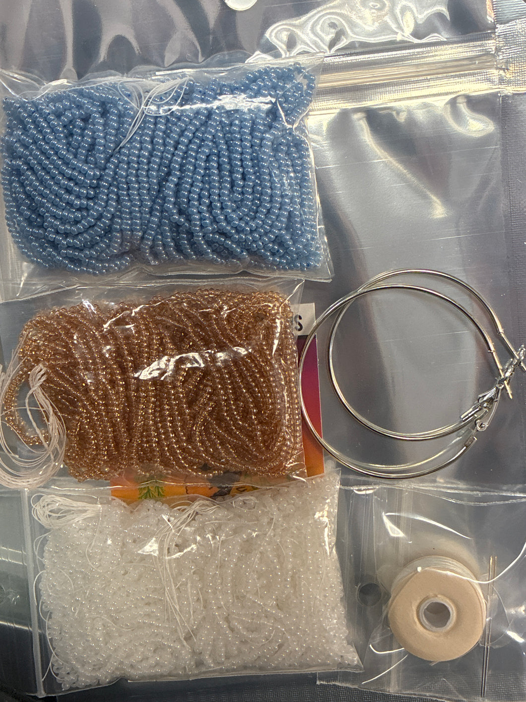 Hoop Earring Bead Kit (Silver)