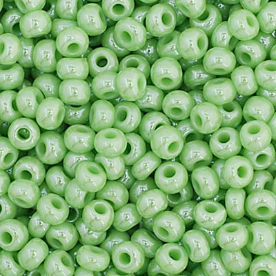 11/0 Seedbead Opaque Green Luster