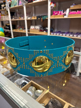 Load image into Gallery viewer, Adult Turquoise Geometric Belt
