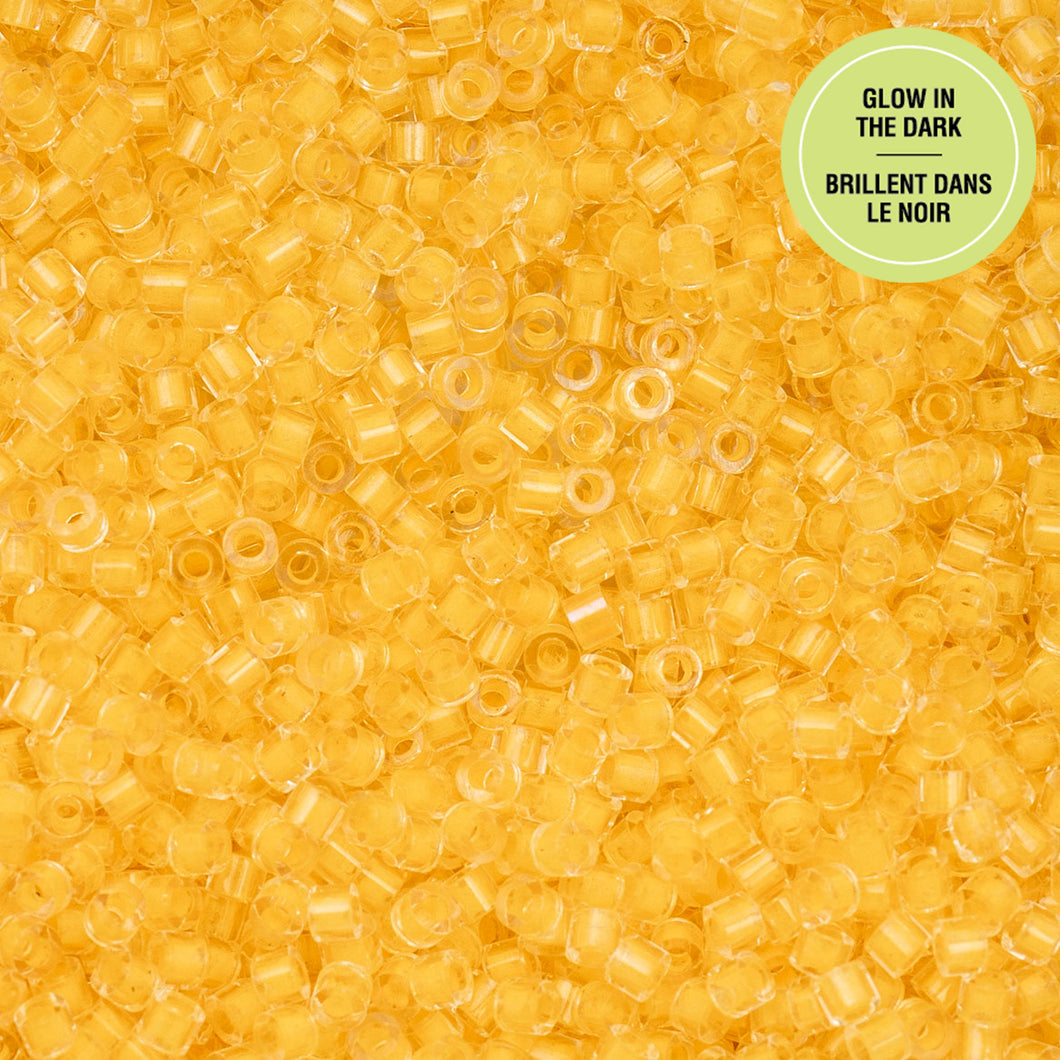 11/0 Cylin Bead Glow in Dark - Gold Yellow