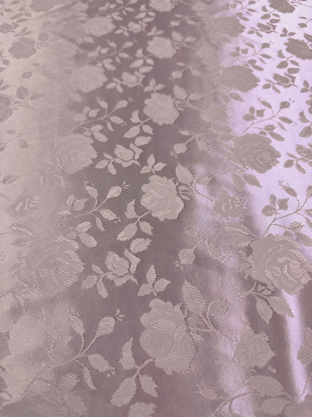 Floral Rose Jacquard Satin - Peach