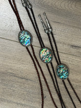 Load image into Gallery viewer, Bolo Tie - Abalone with Brown Ties
