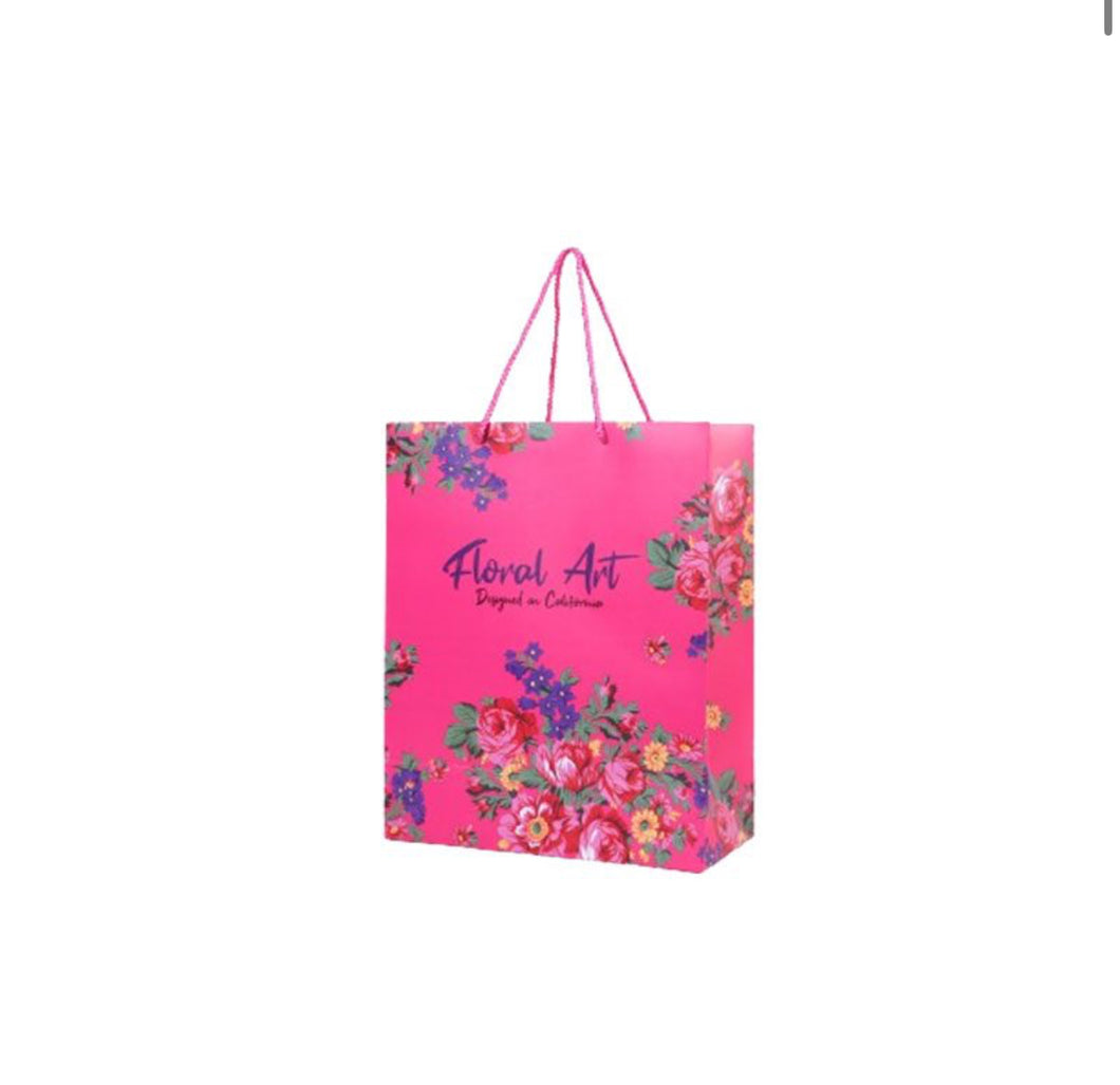 Floral Design Gift Bag - Pink