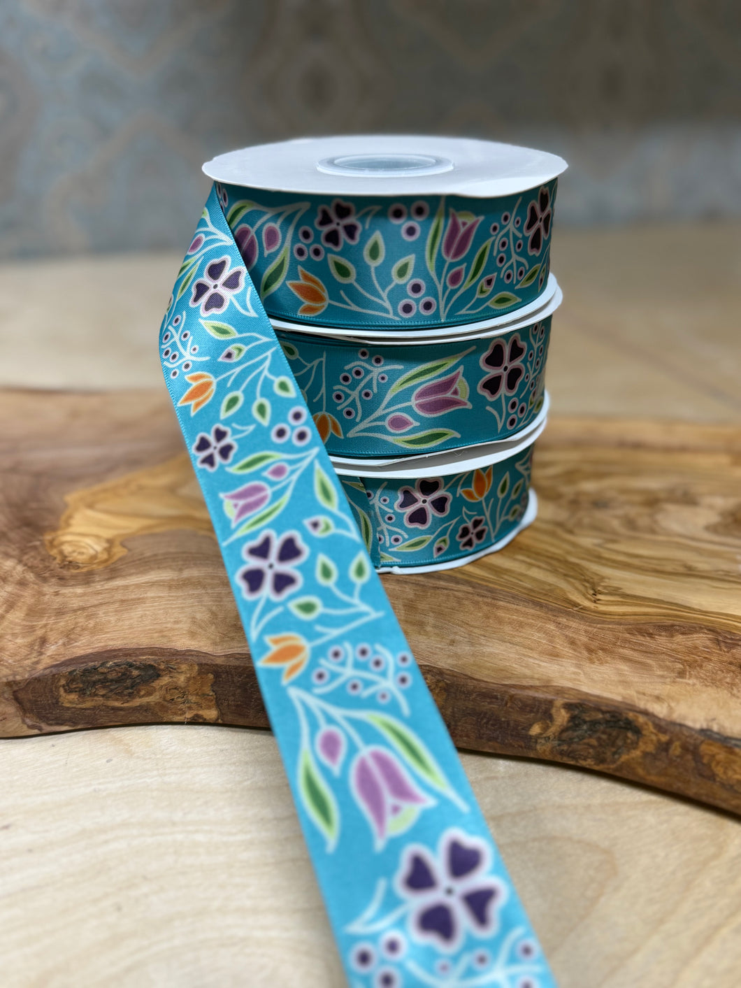 Renata Meconse Fall Ribbon - Floral Aqua