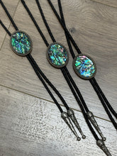 Load image into Gallery viewer, Bolo Tie - Abalone with Black Ties
