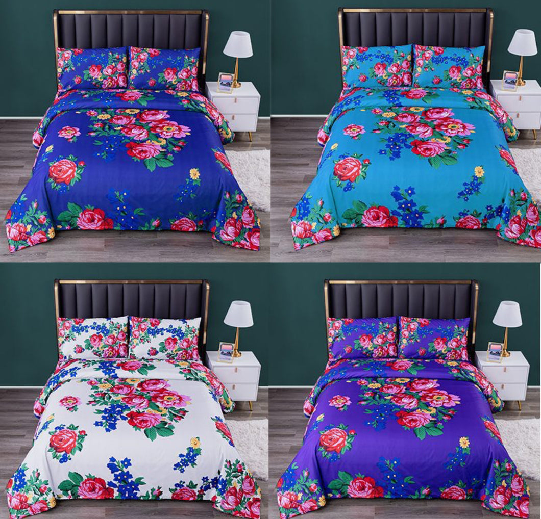 4pcs Floral Duvet Cover Bedding Set