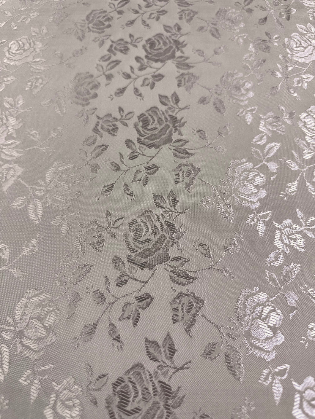 Floral Rose Jacquard Satin - Champagne