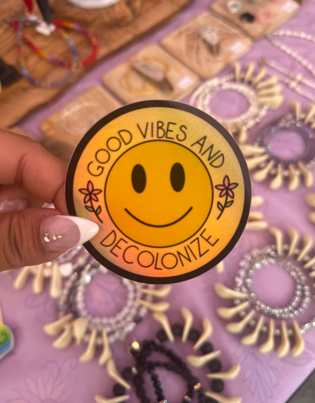 Good Vibes & Decolonize Sticker