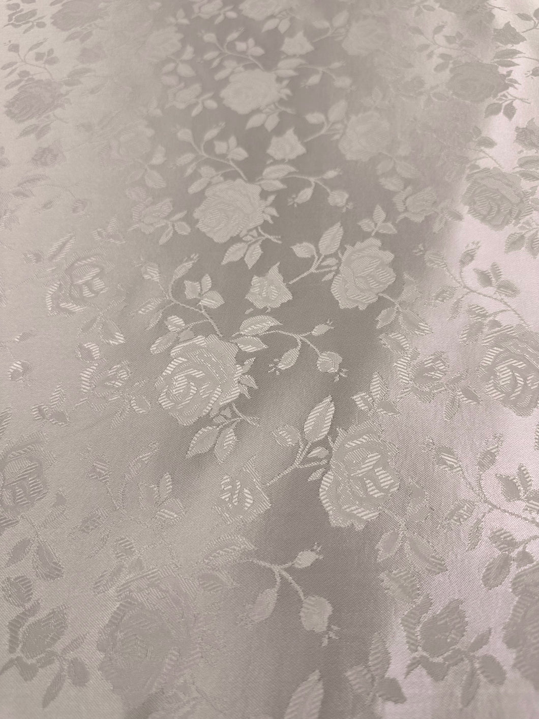 Floral Rose Jacquard Satin - Ivory