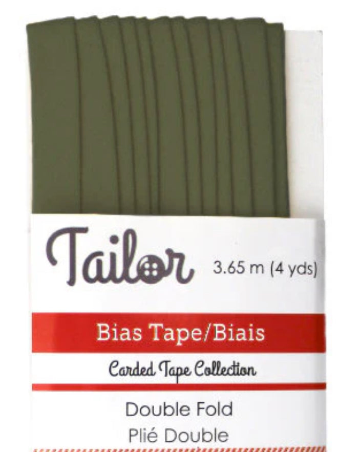 1/4” BIAS TAPE DOUBLE FOLD - Camo Green