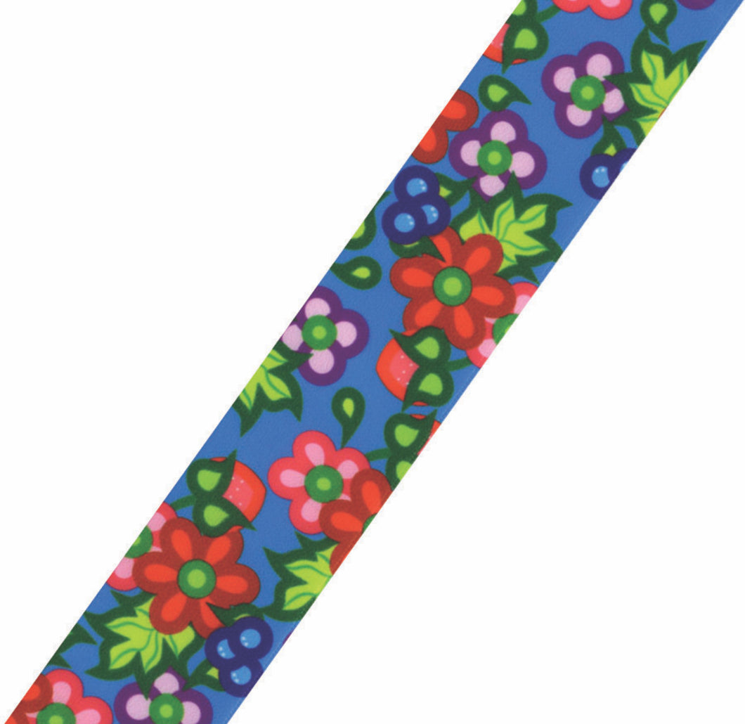 Ribbon/m (Kokum Flowers) - Blue