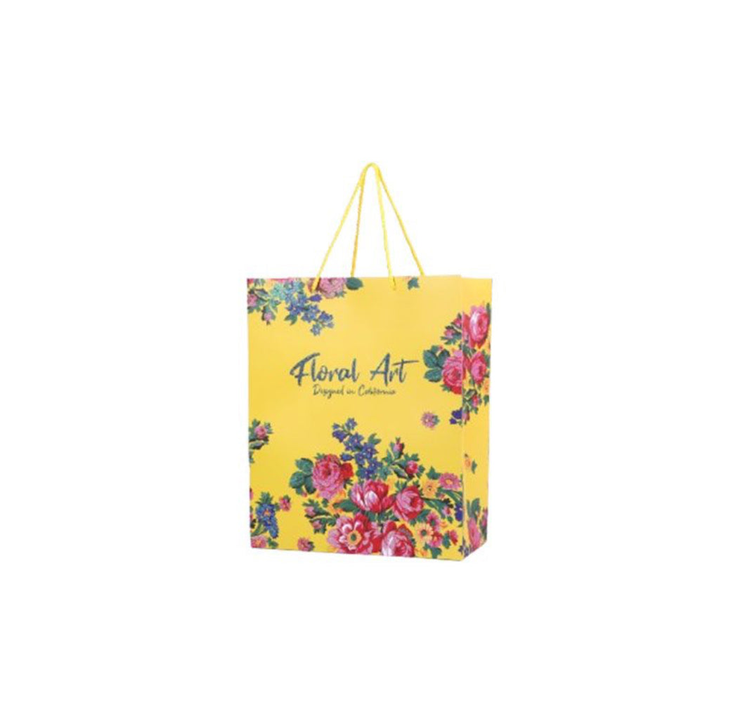 Floral Design Gift Bag - Yellow